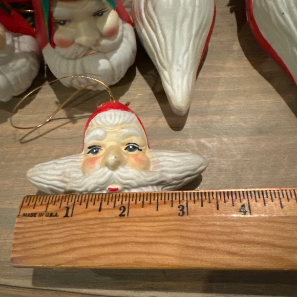 Set Of 7 Vintage Ceramic Santa Christmas Ornaments - Picture 6 of 7